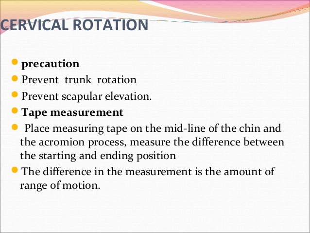 Cervical rotation ROM measurement