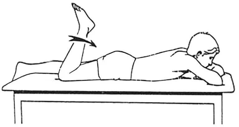 Prone knee bends exercise