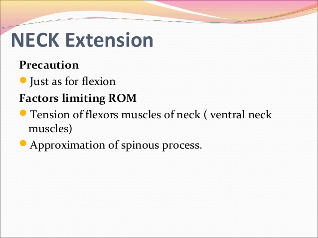 PROCEDURE FOR NECK AND TRUNK RANGE OF MOTION