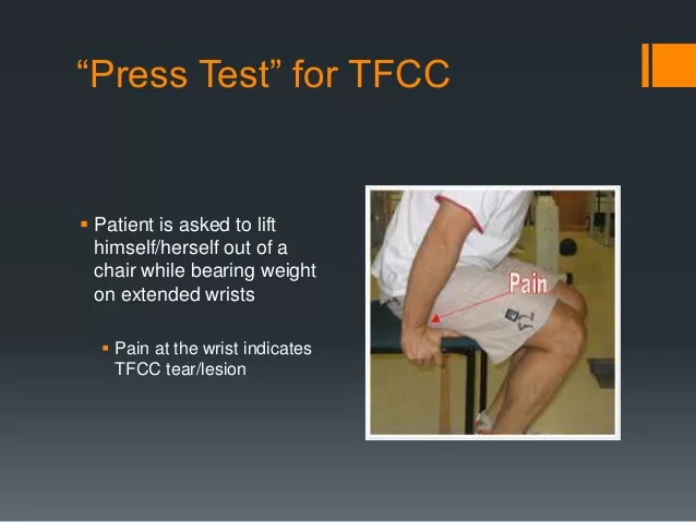 Press test for wrist sprain