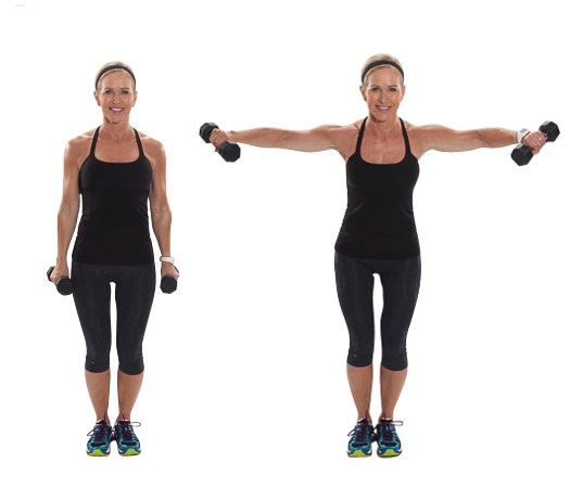 Dumbbell lateral raise exercise