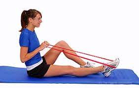 Ankle flexors strengthening with the theraband