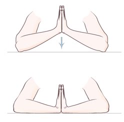 Praying position stretching