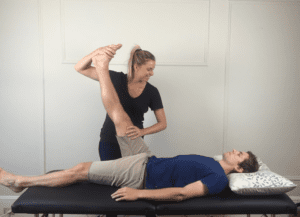 Passive hip flexion