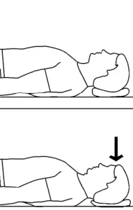 Chin Tuck exercise in a Supine position