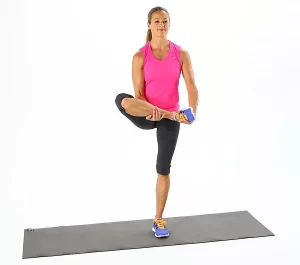 Standing balance outer hip stretch