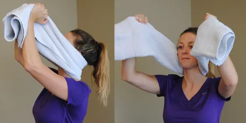 Neck pull with towel