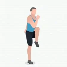 Standing bicycle crunch