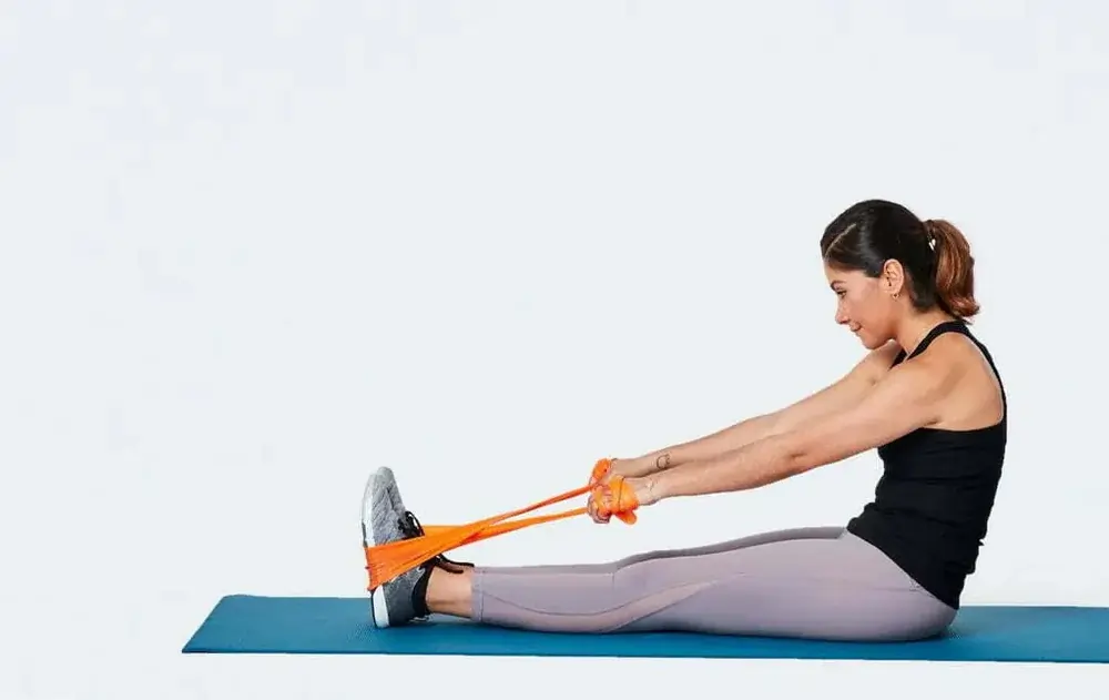 Seated calf stretch