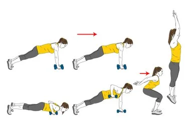 Dumbbell-based burpee
