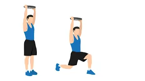 Overhead walking lunges