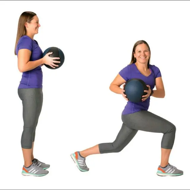Walking lunge with torso twist